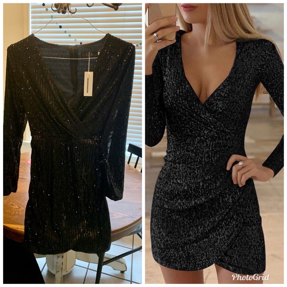 Mini Sequin Black Dress